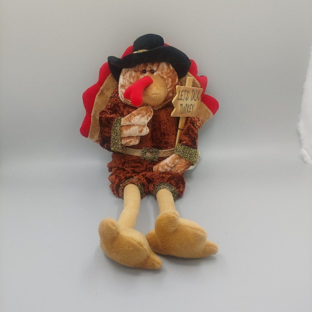Dan Dee Shelf Sitting Turkey Plush Thanksgiving Fall Harvest Decoration